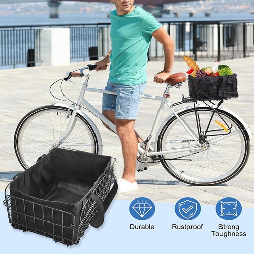 Metal rear bicycle bike basket - rear,