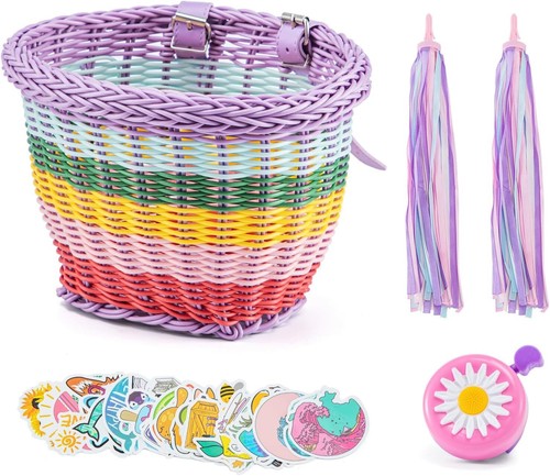 Wicker kids bike basket - wicker,