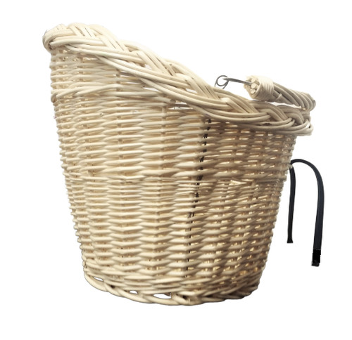 Bike basket wicker front white - basket,
