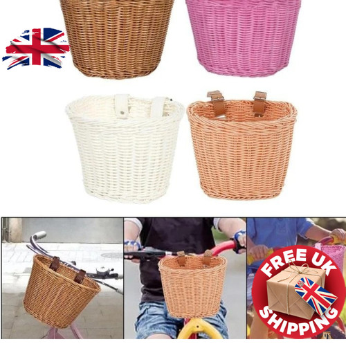 Handwoven rattan bike basket - "handwoven,