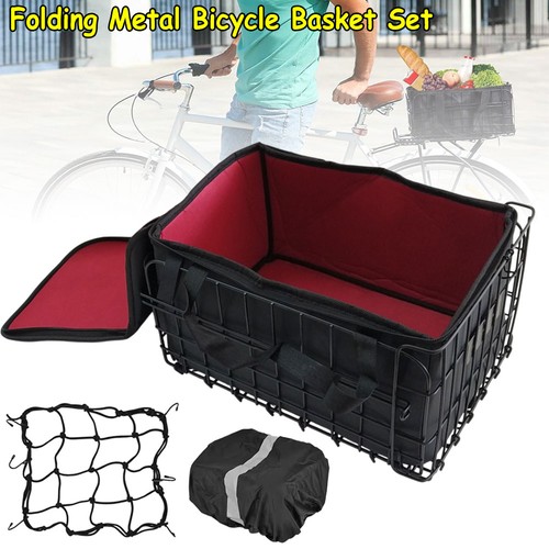 Metal rear bicycle bike - rear, basket