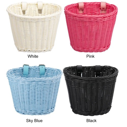 Wicker bike basket - basket, front