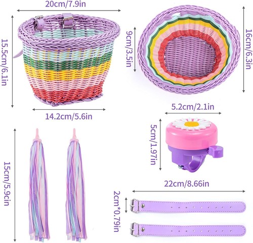 Wicker kids bike basket - wicker,