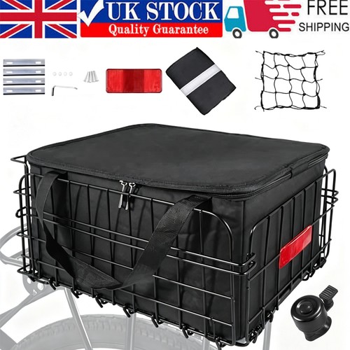 Metal rear bicycle bike - bicycle, basket
