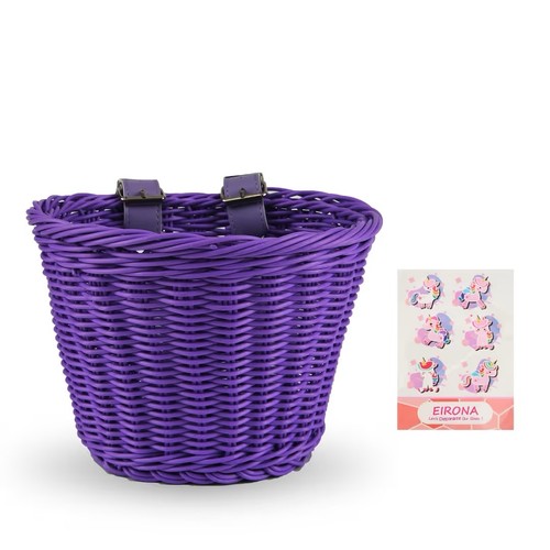 Kids bike basket - basket, purple
