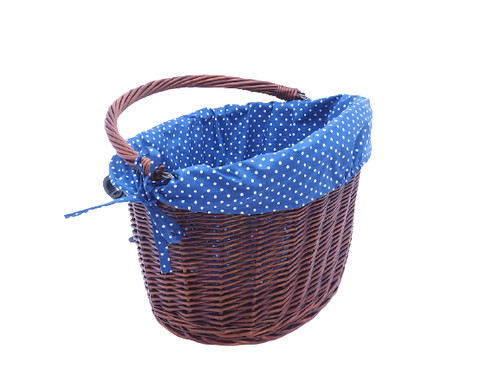 Bike basket wicker - dark, cotton