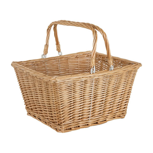 Wicker bike basket - wicker, square