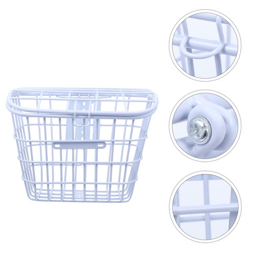 White iron bike basket - iron,