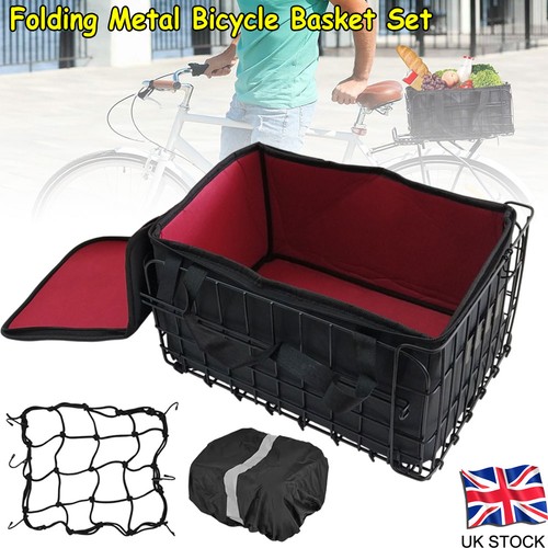 Bicycle folding metal basket - metal,
